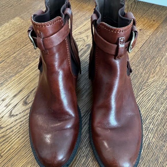 Ecco Shoes - Ecco Women's Brown Leather Ankle Booties with Buckle